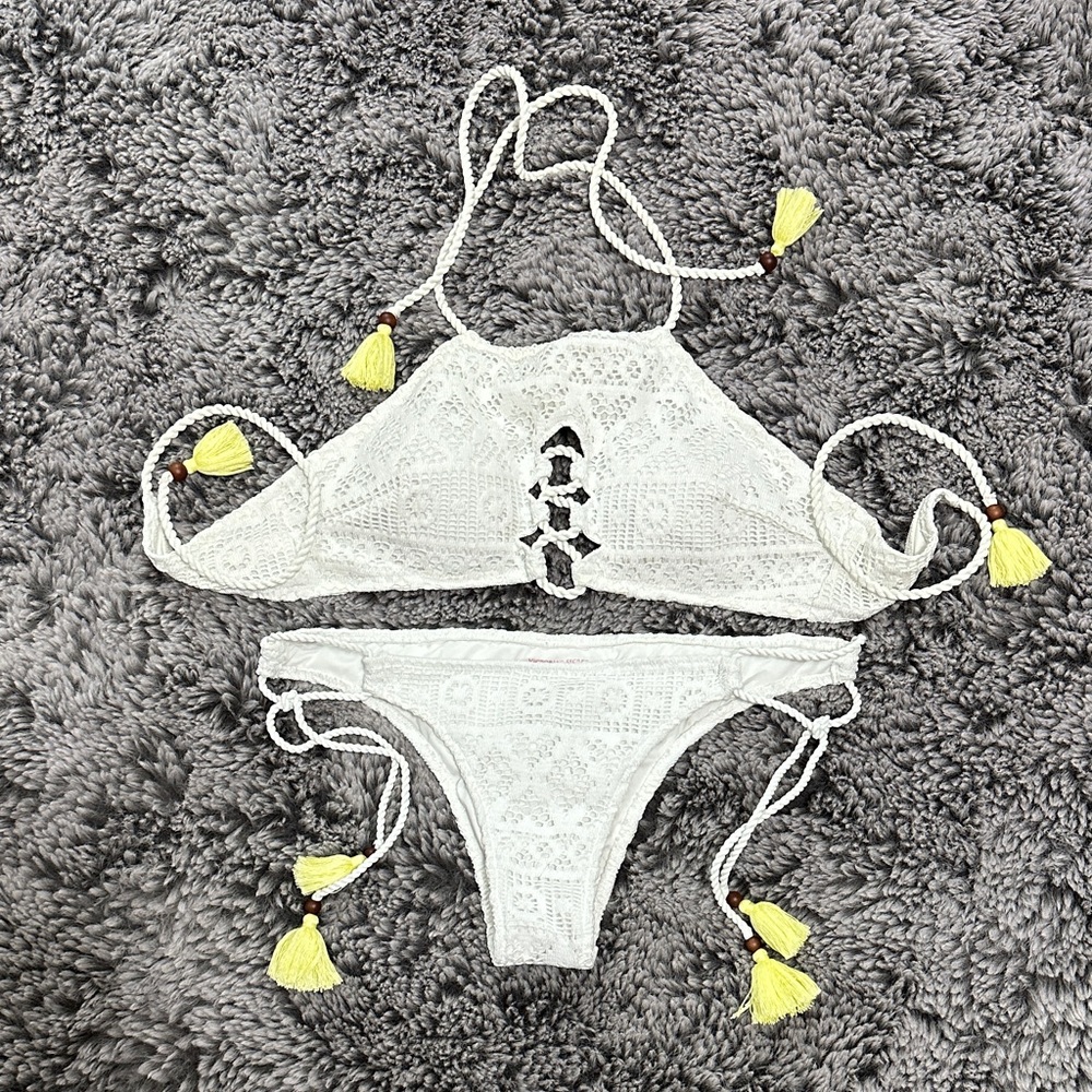 Victoria's Secret White Crochet Swimwear